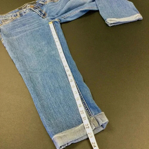 Vintage Jordache Womens Blue Denim Cuffed Skinny Crop Jeans Medium Wash Size 6 - Picture 6 of 13